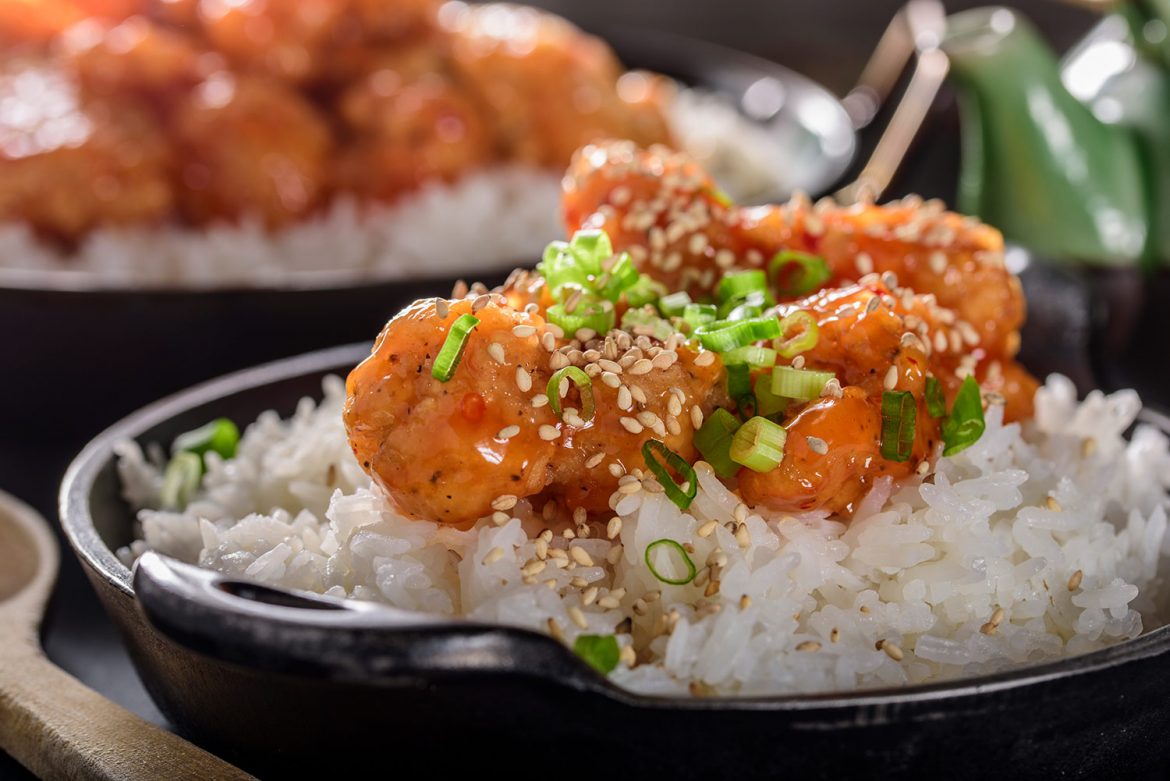 Orange Chicken over Steamed Rice Recipe NYFama